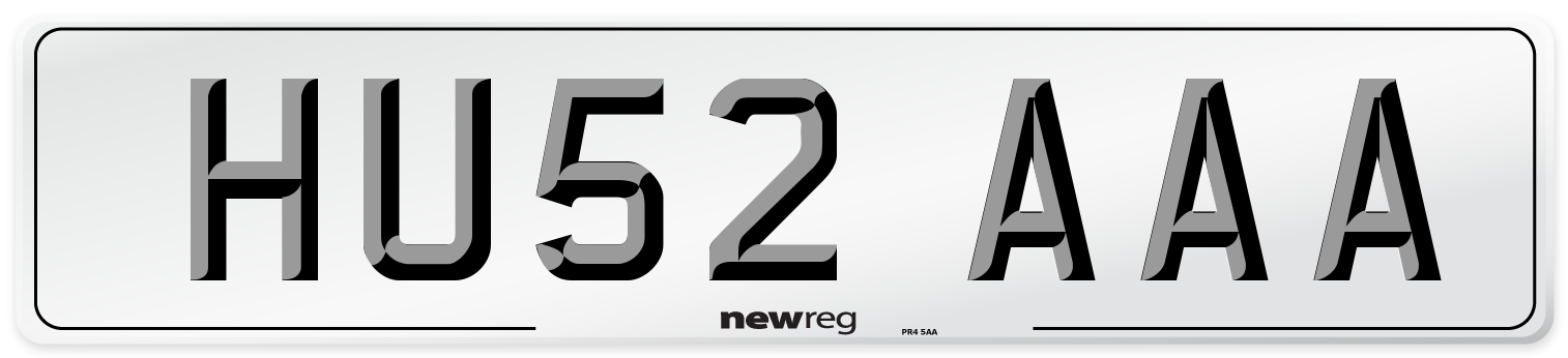 HU52 AAA Number Plate from New Reg